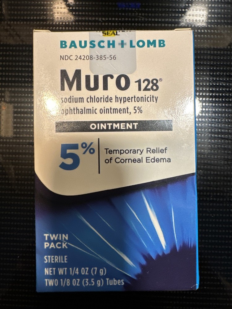 Bausch + Lomb Muro 128 Ointment 5% Twin Pack 2×3.5g Tubes Eye Care Exp 1/26