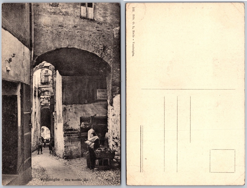 Ventimiglia Old Street Italy Postcard