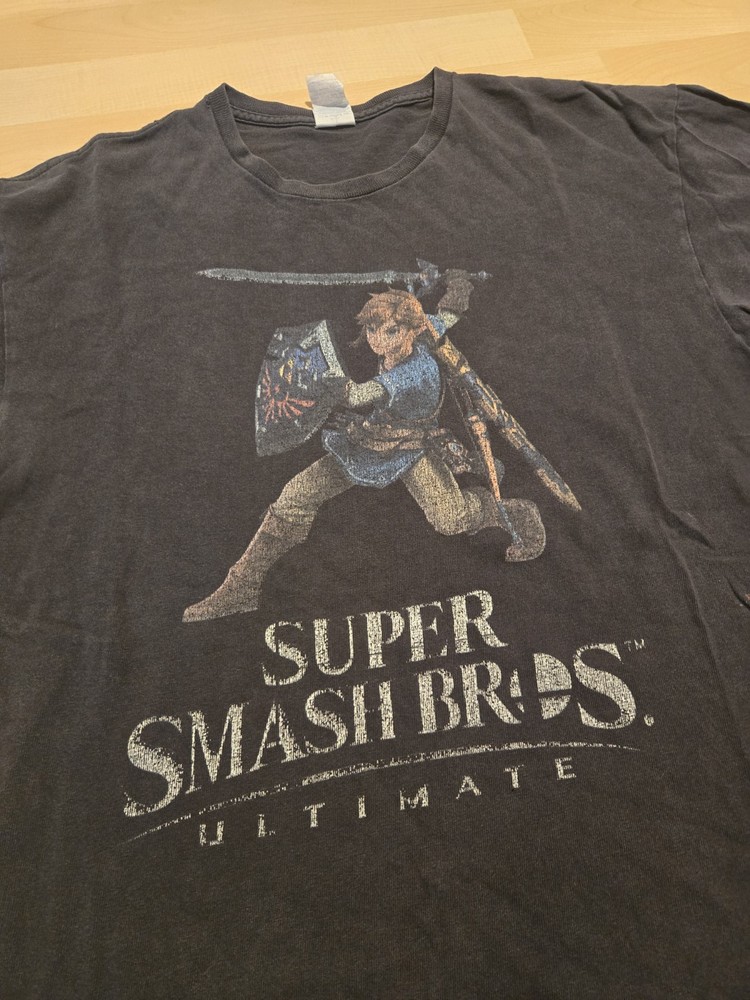 Super Smash Bros Ultimate Video Game Promo T-shirt Link Rare Size L