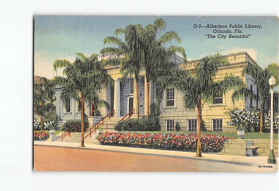Postcard Albertson Public Library Orlando Florida USA