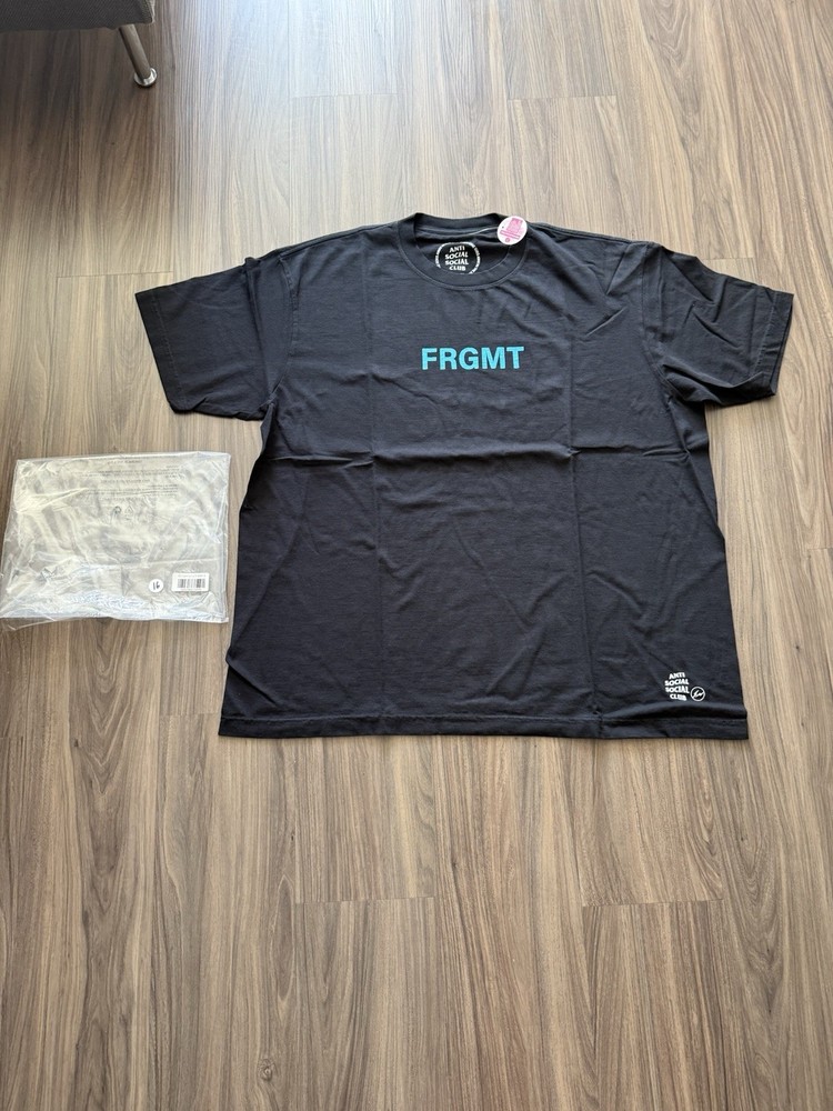Anti Social Social Club x Fragment Design Logo Tee Black Blue XXL NWT Limited