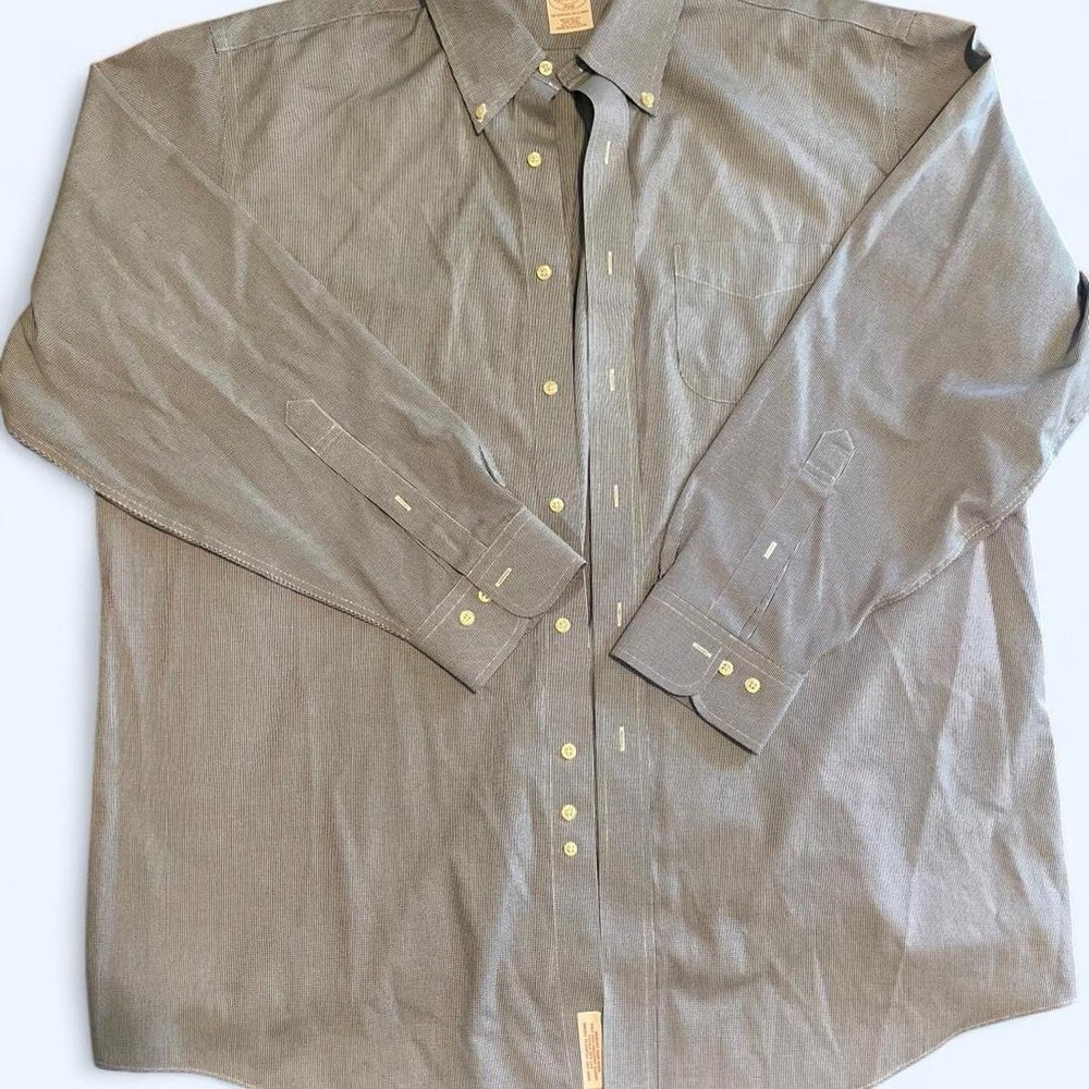Vintage Brooks Brothers blue/white houndstooth button down