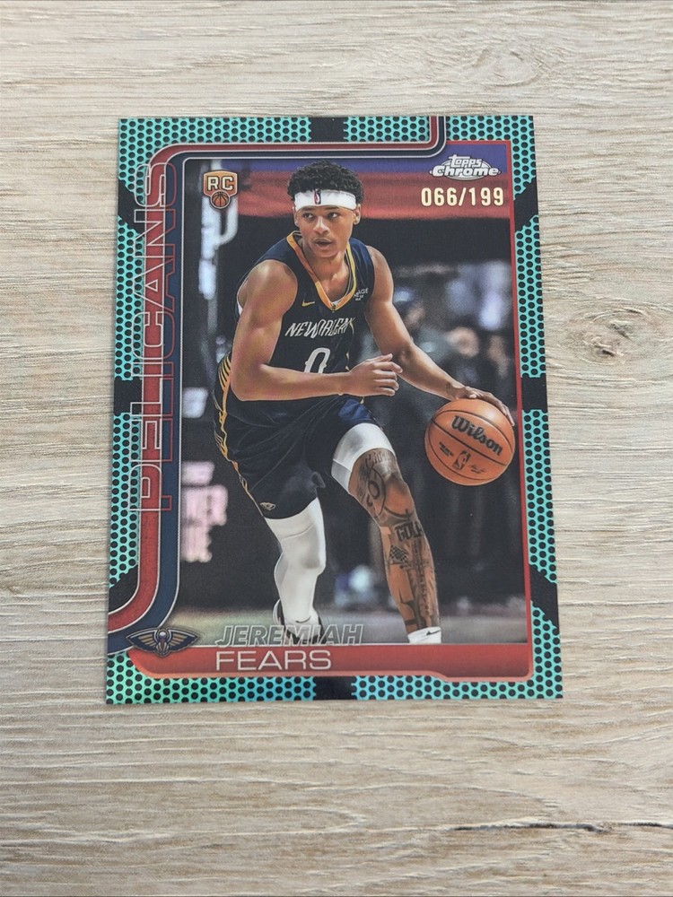 2025-26 Topps Chrome Jeremiah Fears RC #257 Aqua Basketball Refractor /199