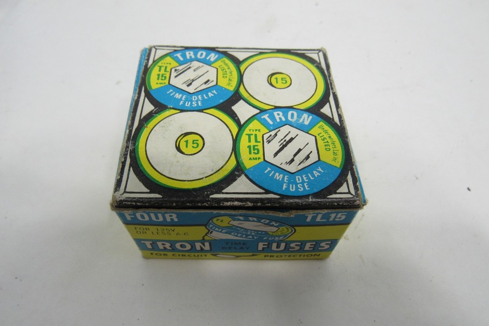 TL15 TRON BUSS Time Delay Edison Base plug Fuses (4) - Box Of 4