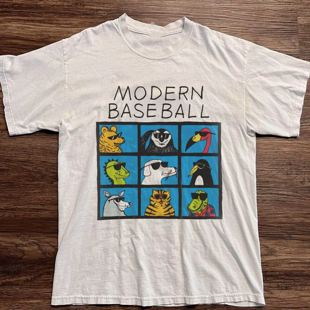 Vintage Modern Baseball Band Heavy Cotton White Mens Full Size T-Shirt MC012