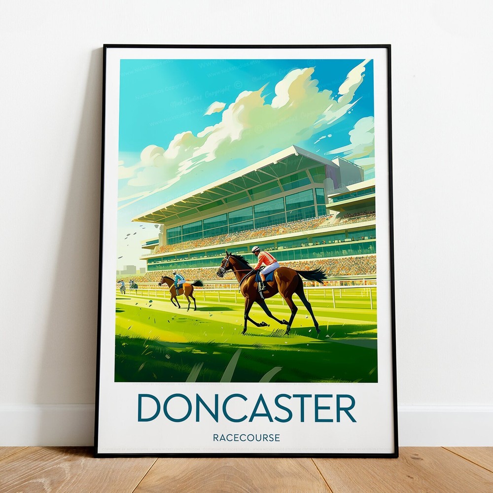 Doncaster Racecourse Print United Kingdom Doncaster Poster Horse Racing
