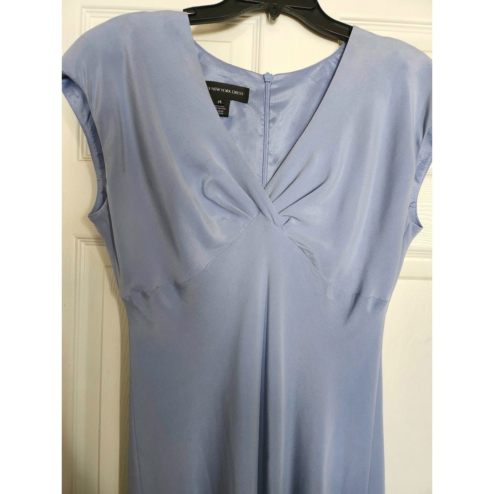 Beautiful 100% Silk Heather Blue Dress
