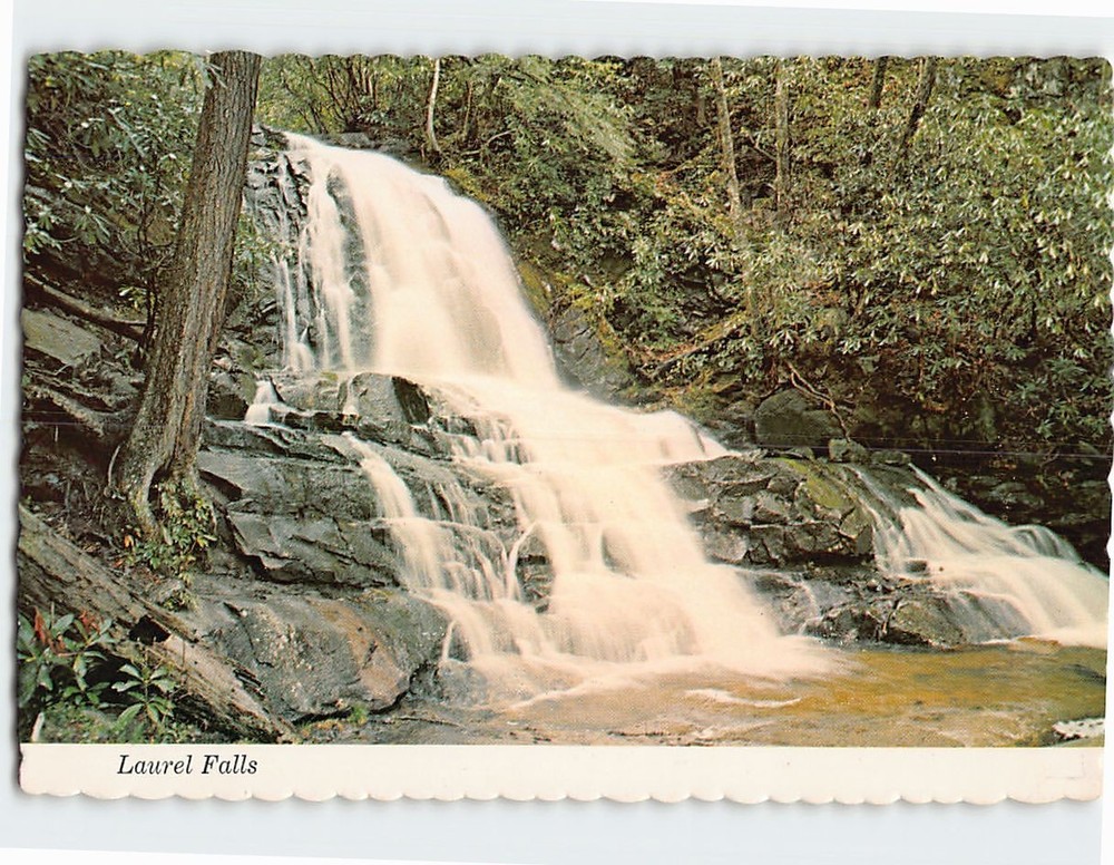 Postcard Laurel Falls Great Smoky Mountains National Park Tennessee USA