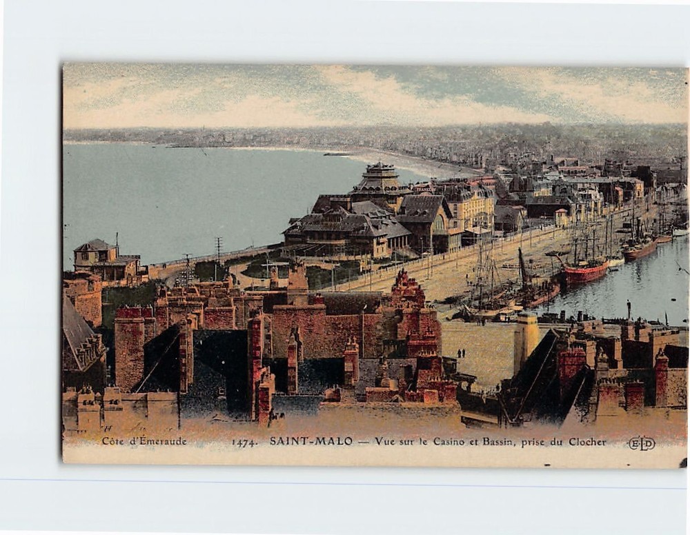 Postcard Vue Sur Le Casino Et Basin Prise Du Clocher Saint-Malo France