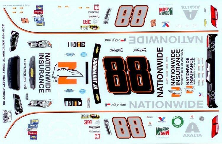 2016 Dale Earnhardt Jr & Jeff Gordon Gray Ghost 1/24 Diecast Decal #88-image