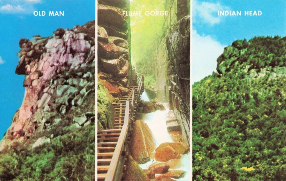 Old Man, Flume Gorge, Indian Head - Franconia Notch New Hampshire NH - Postcard