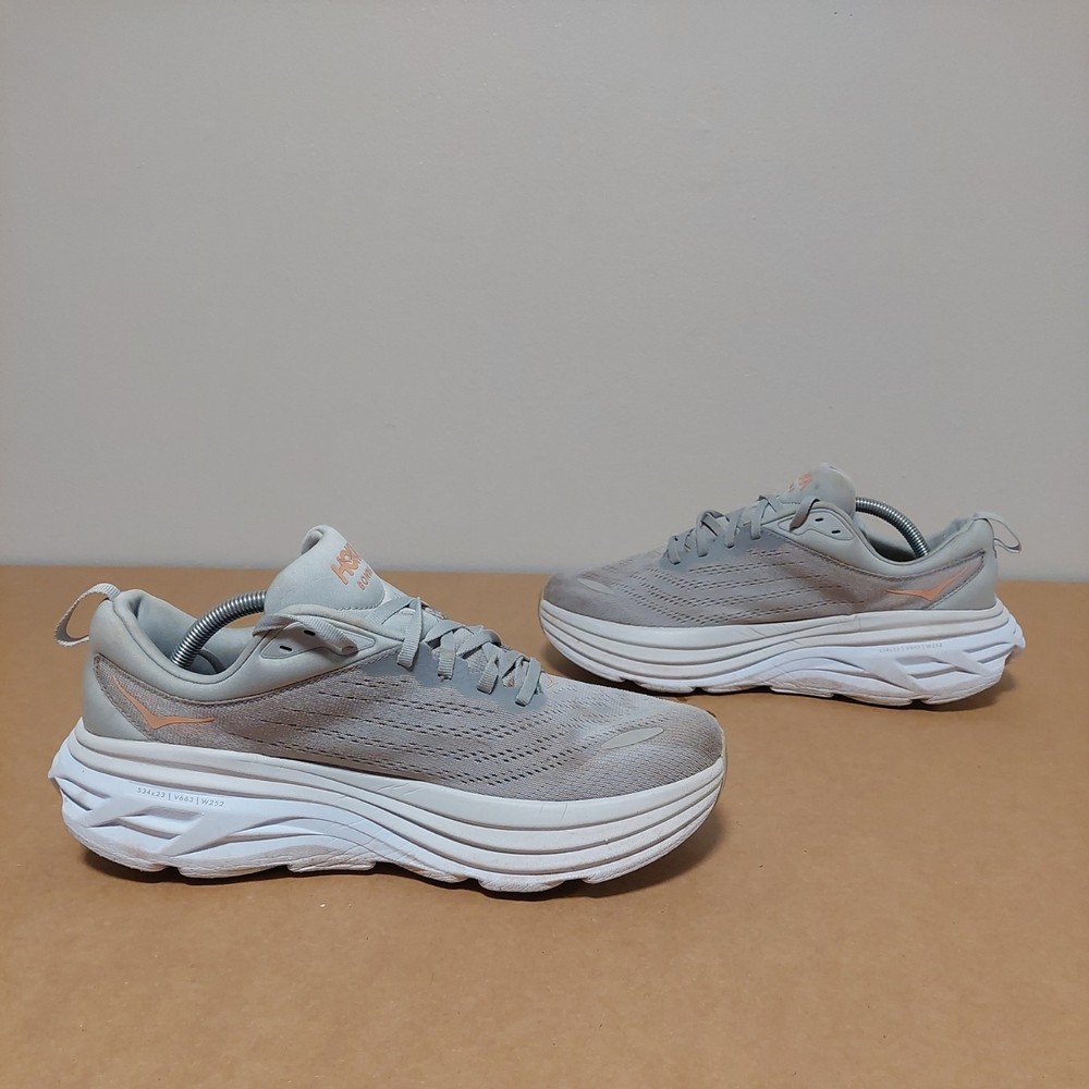 Hoka One One Bondi 8 Women’s Gray Running Shoes HMLR Wide SIZE 11D NO INSOLES