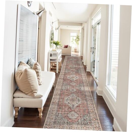 Oriental Kitchen Runners for Hallways 2.5x12 Washable Non-Slip Rug