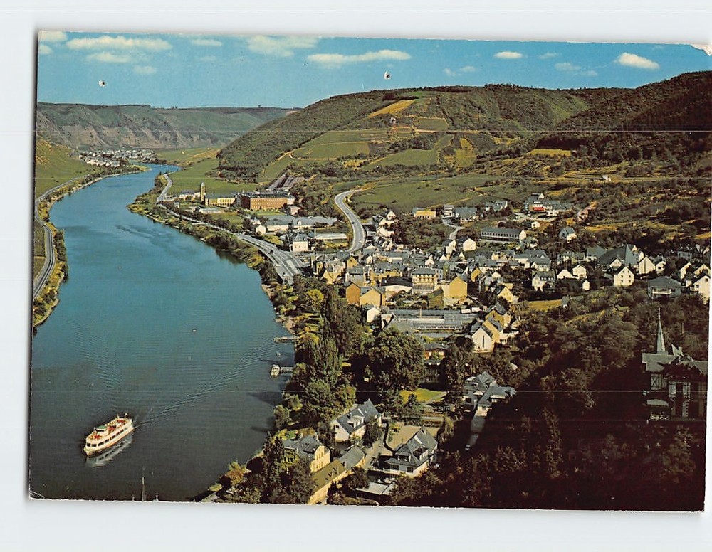 Postcard Aerial View Moselle River Valley in Germany