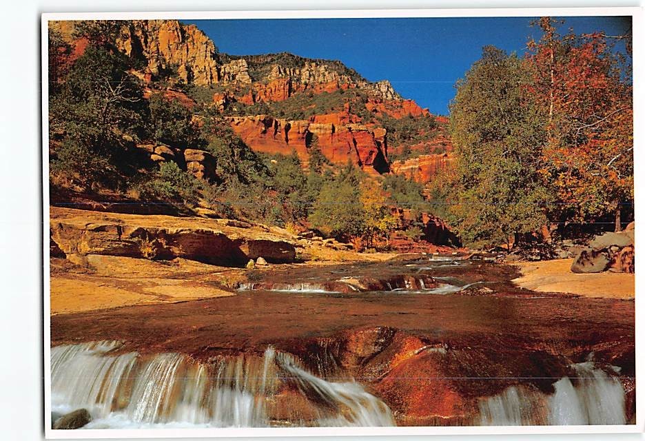 Postcard A Gentle Waterfall In Oak Creek Canyon Sedona Arizona USA