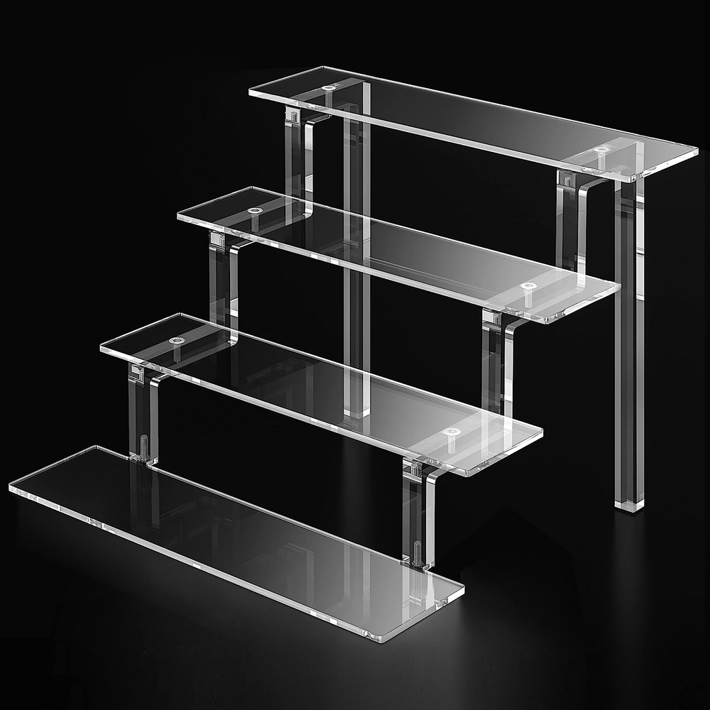 Acrylic Risers Display Stand Clear Perfume Organizer 4 Tier Diaplay Riser Shelf