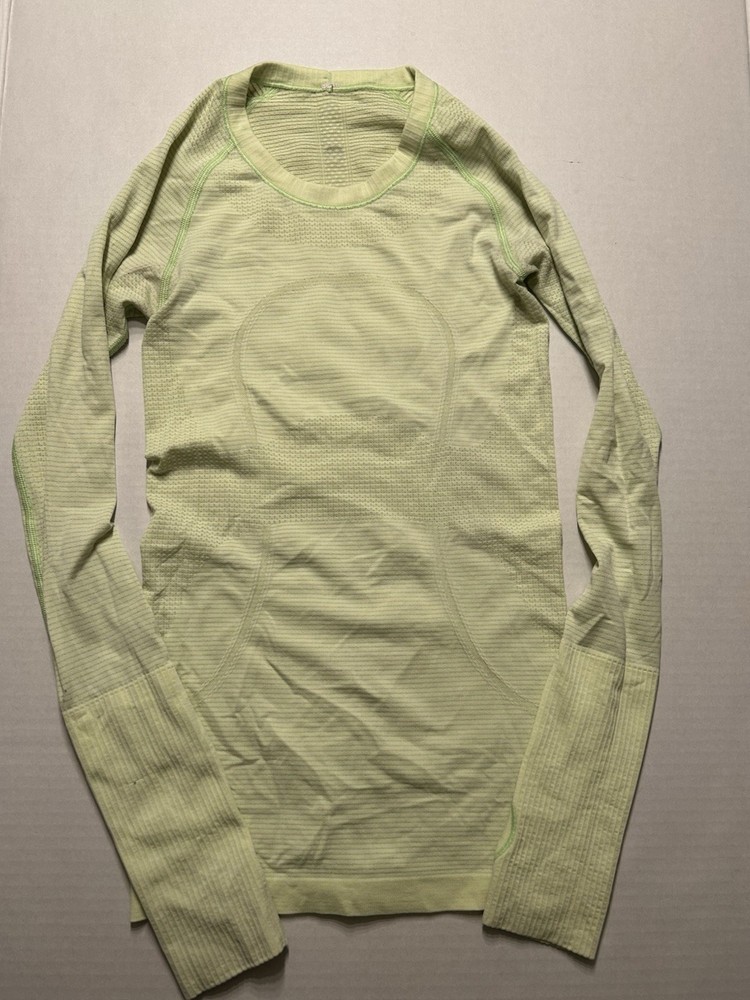 Lululemon Swiftly Tech Long Sleeve Crew shirt Neon Green Size 2