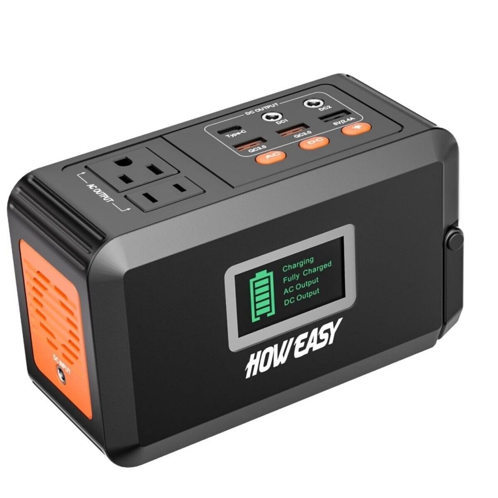 HOWEASY 120W Portable Power Station, 88Wh Solar Generator（Peak 150W）