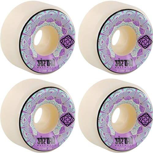 Satori Movement Mandala White/Purple Skateboard Wheels - 53.5mm 101a (Set of 4)
