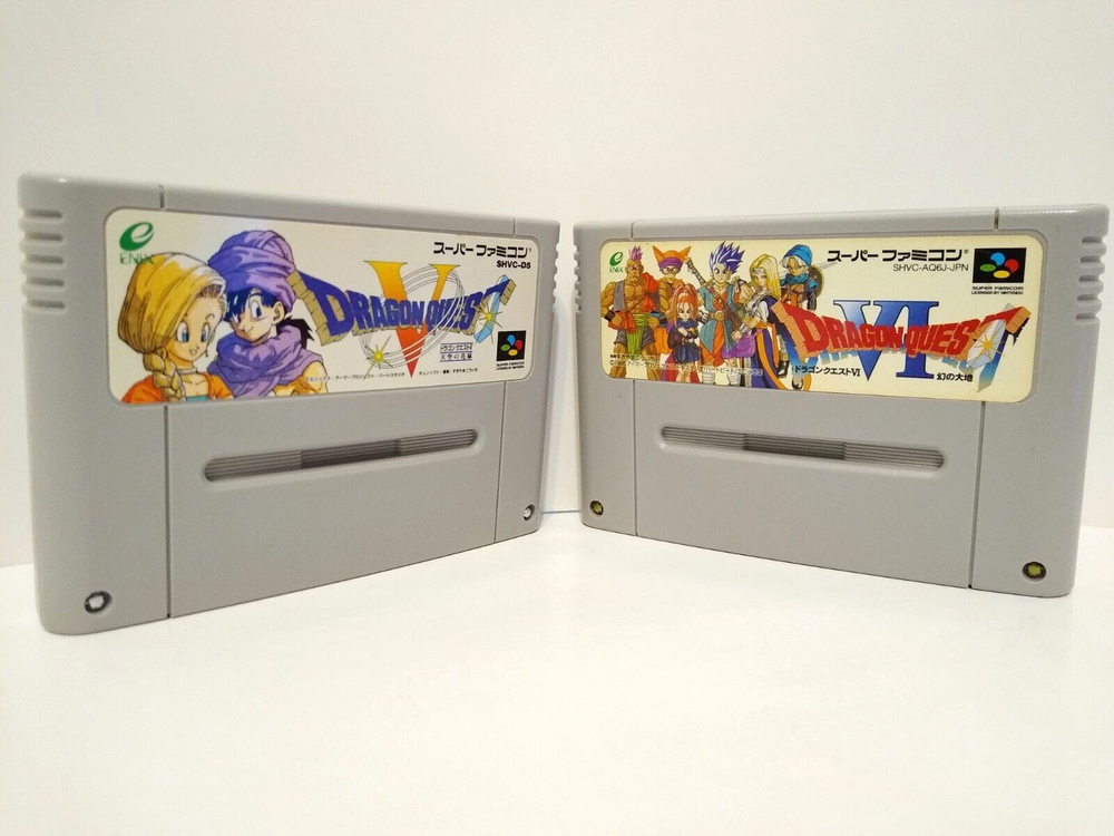 Authentic Dragon Quest V + VI Super Famicom Japan Import Game Cartridges for Retro Gaming Enthusiasts