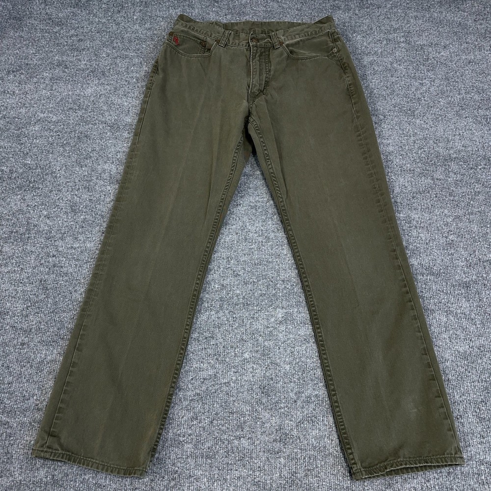 Polo Ralph Lauren Pant Men 30x30 Green 5 Pocket Twill Jean Straight Leg