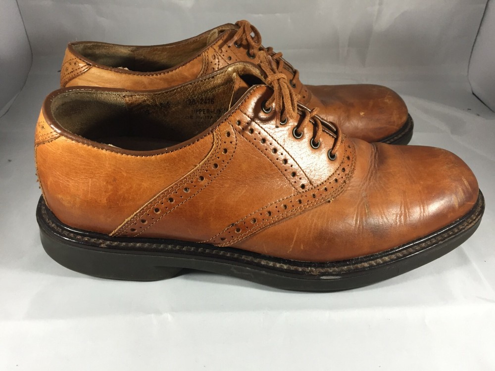 Johnston and Murphy Brown Leather Shoes - Made in Italy - Men's Size 8