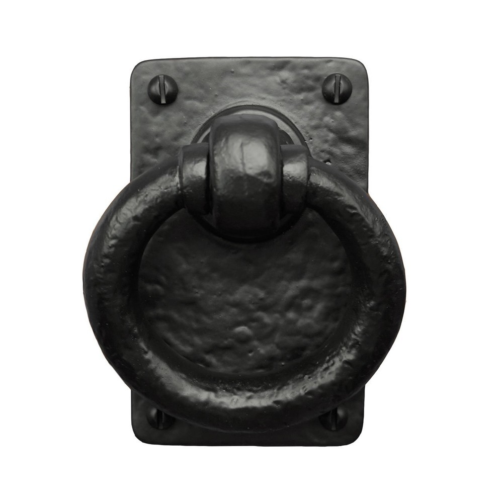 Iron Valley 4.5 Inch Solid Cast Iron Ring Pull Door Gate Handle