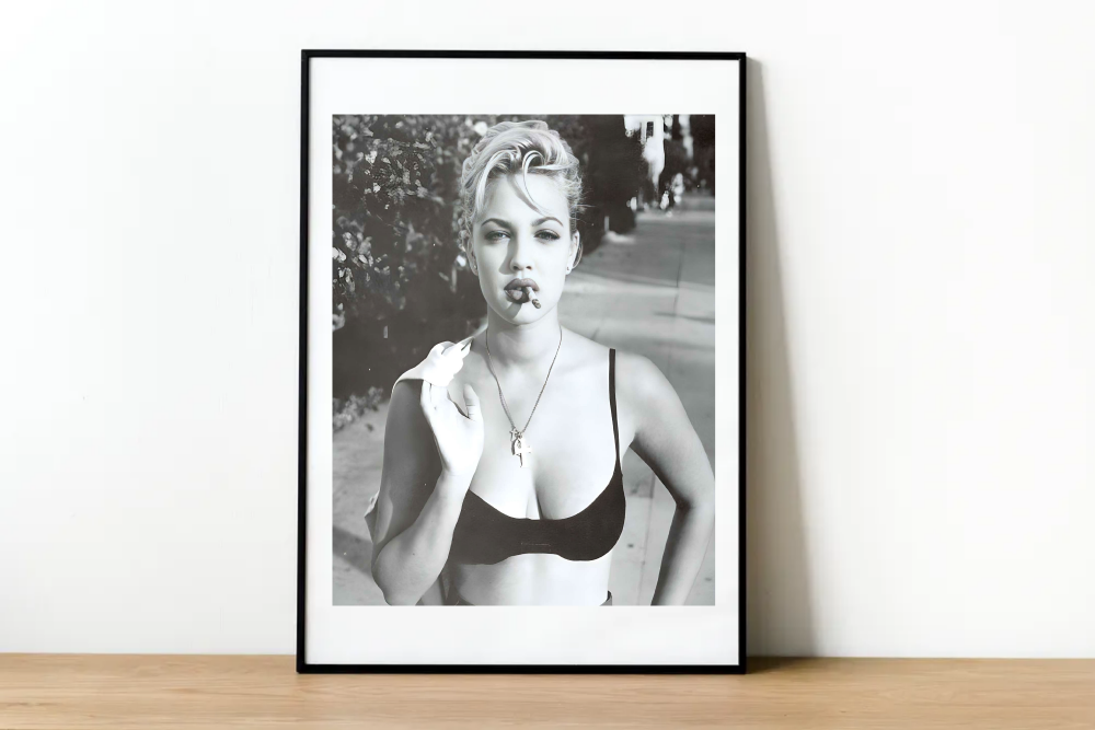 Drew Barrymore Model Photo-Print-1990's Poster-Movie Art-Black And White-607