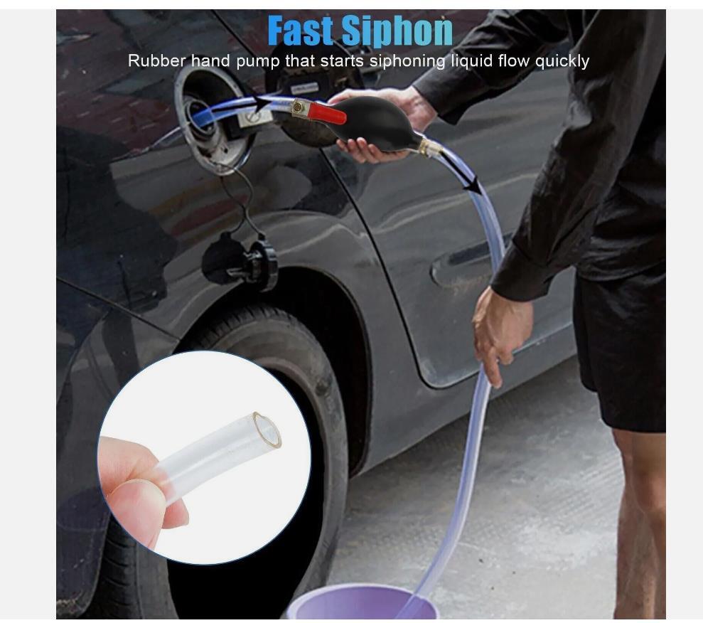 Gas Transfer Siphon Pump Gasoline Siphone Hose Oil Water Fuel Hand Siphon Pump
