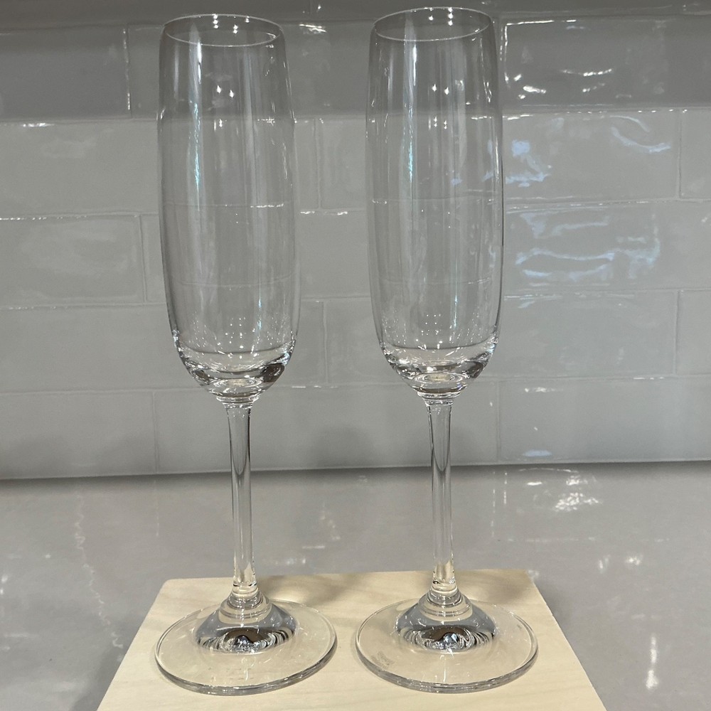 Marquis by Waterford Vintage Champagne Flutes 9” Smooth Crystal Glass Set of 2