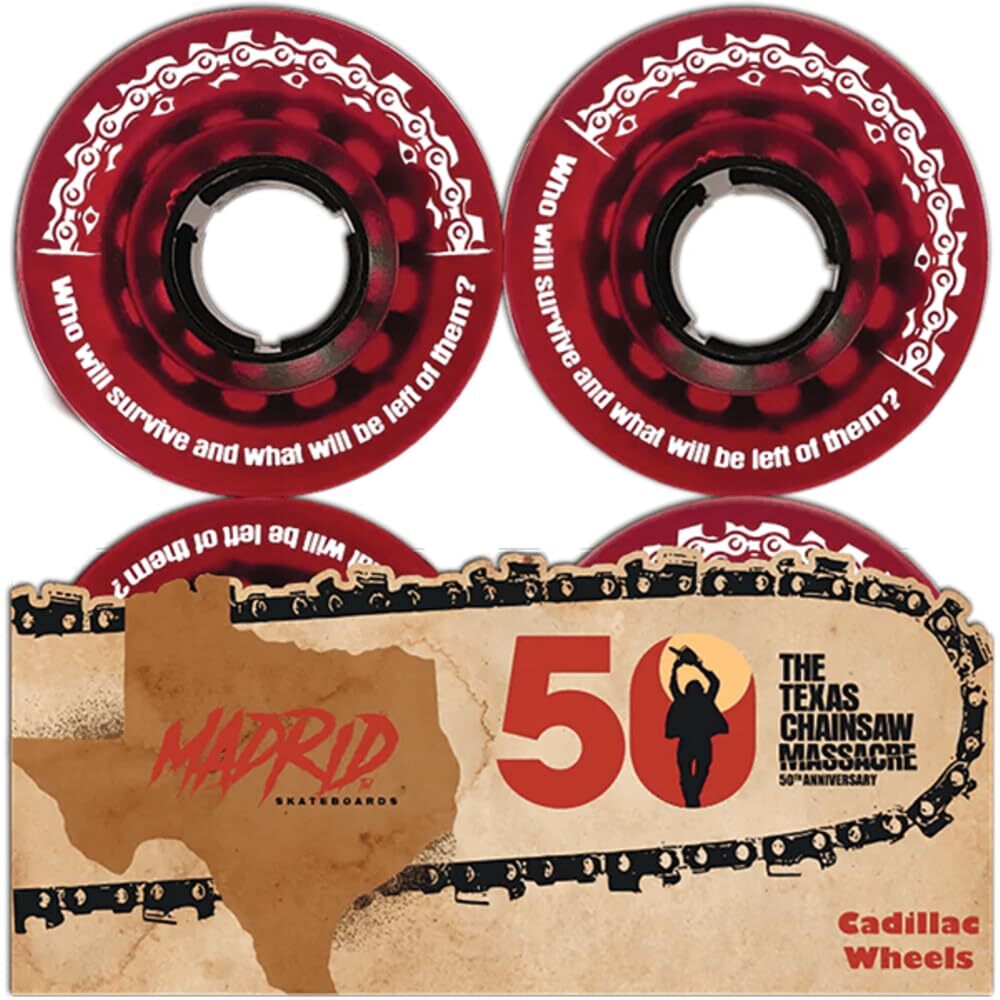 Cadillac 56mm TCM Chainsaw Red Skateboard Wheels (Set of 4)