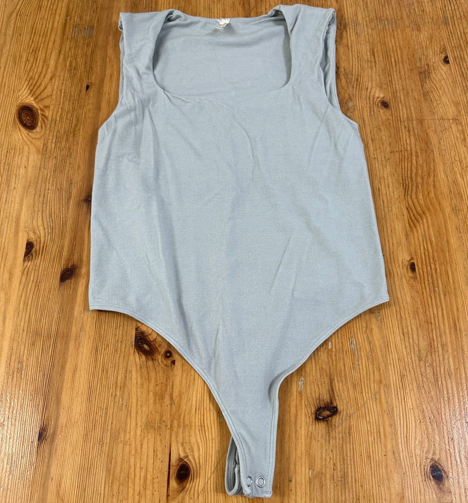 Free People Intimately Thong Bodysuit sleeveless square Gray size XS/S *Flaws