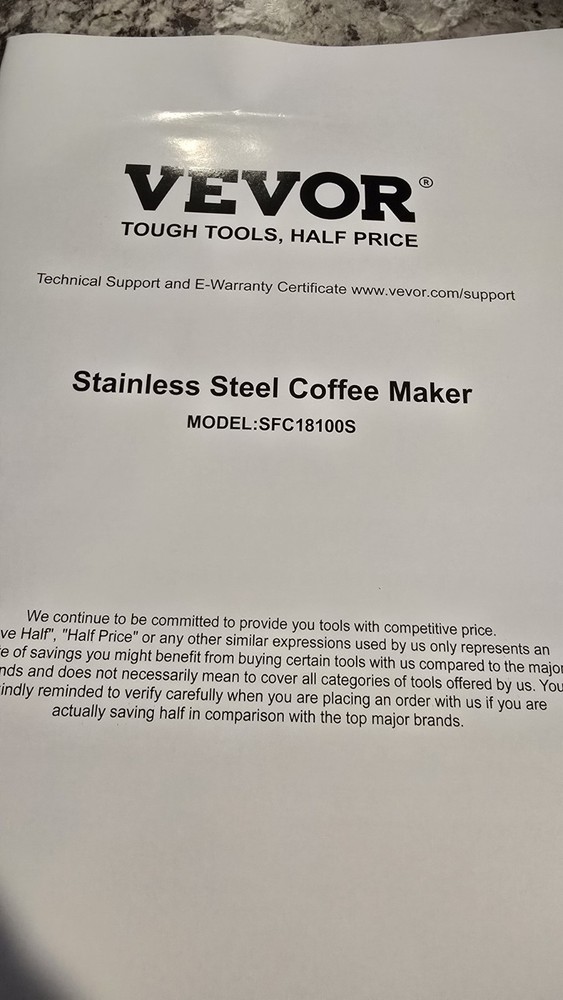 VEVOR Stainless Steel Coffee Maker Modern Style SFC18100S