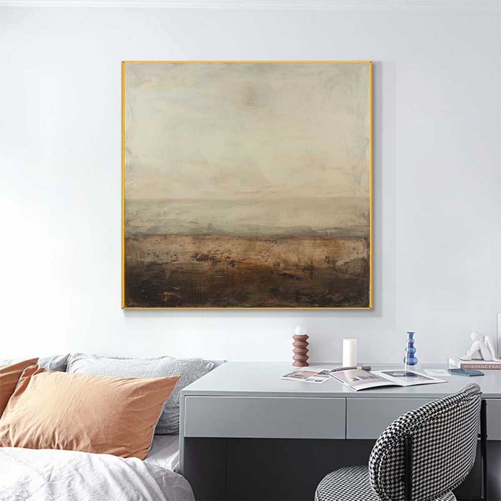 Large Size Abstract Painting Hand Painted Oil Painting On Canvas Yellow 31in