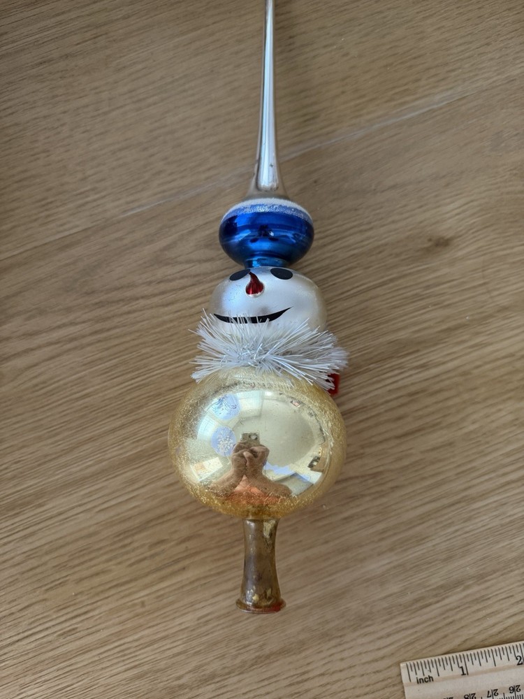Vintgage Glass Czech Christmas Tree Topper Ornament