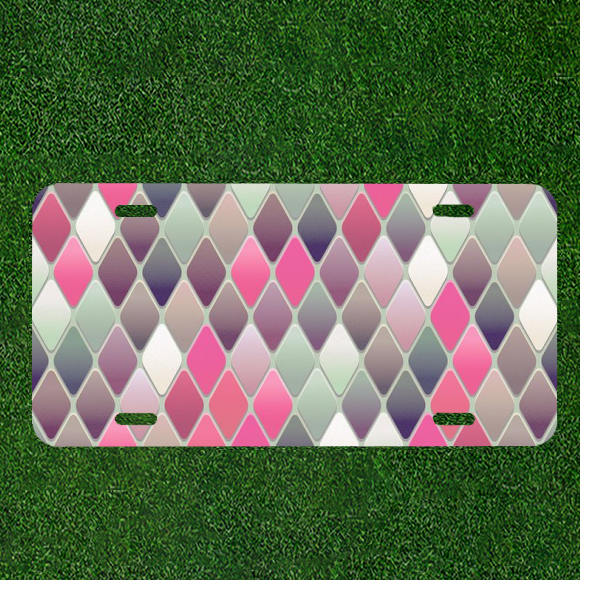 Custom Personalized Car License Plate Featuring Vibrant Abstract Color Background Design Tile