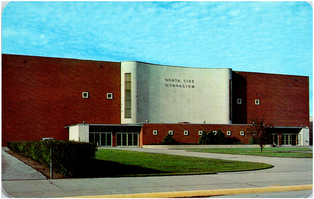 North Side Gymnasium Elkhart Indiana IN High School Gym 1950s Chrome Postcard