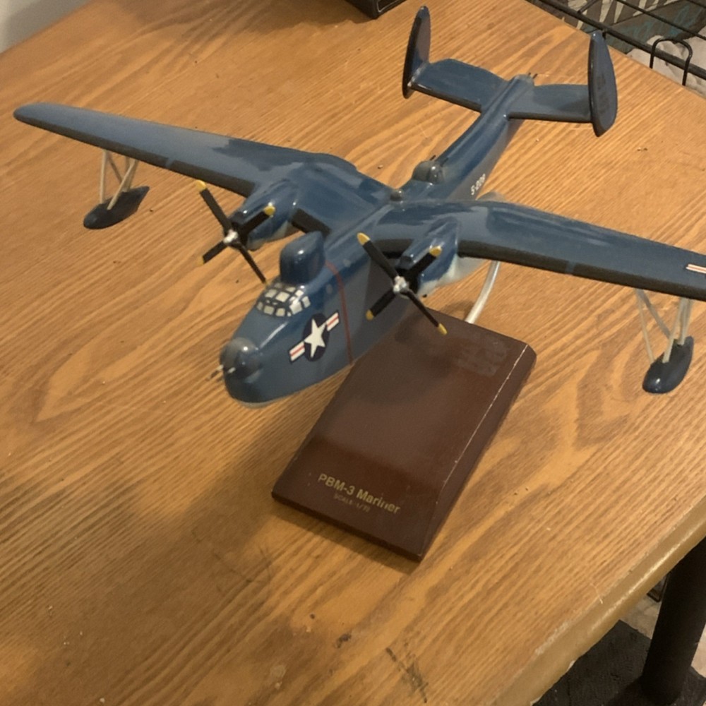 PBM-3 Mariner Military Aircraft Blue Desk Model Display