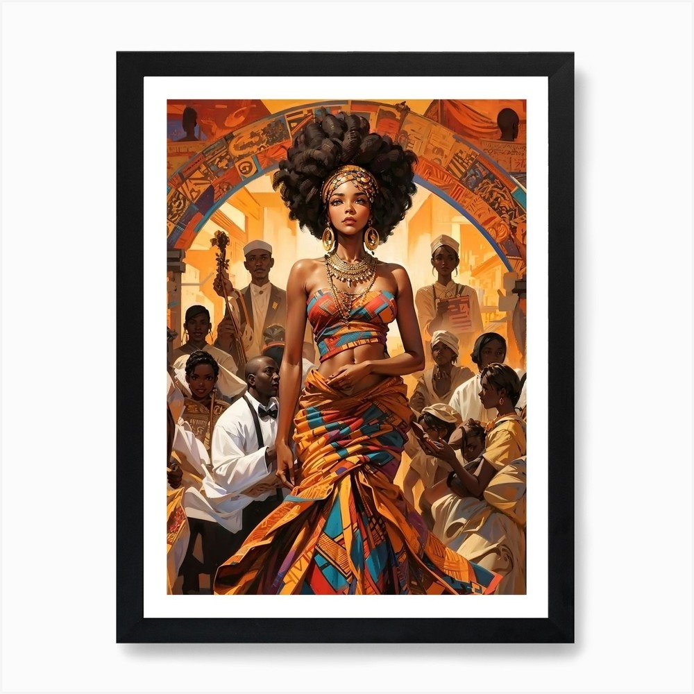 African American Woman Art Print Framed Wall Art Poster Canvas Print Picture