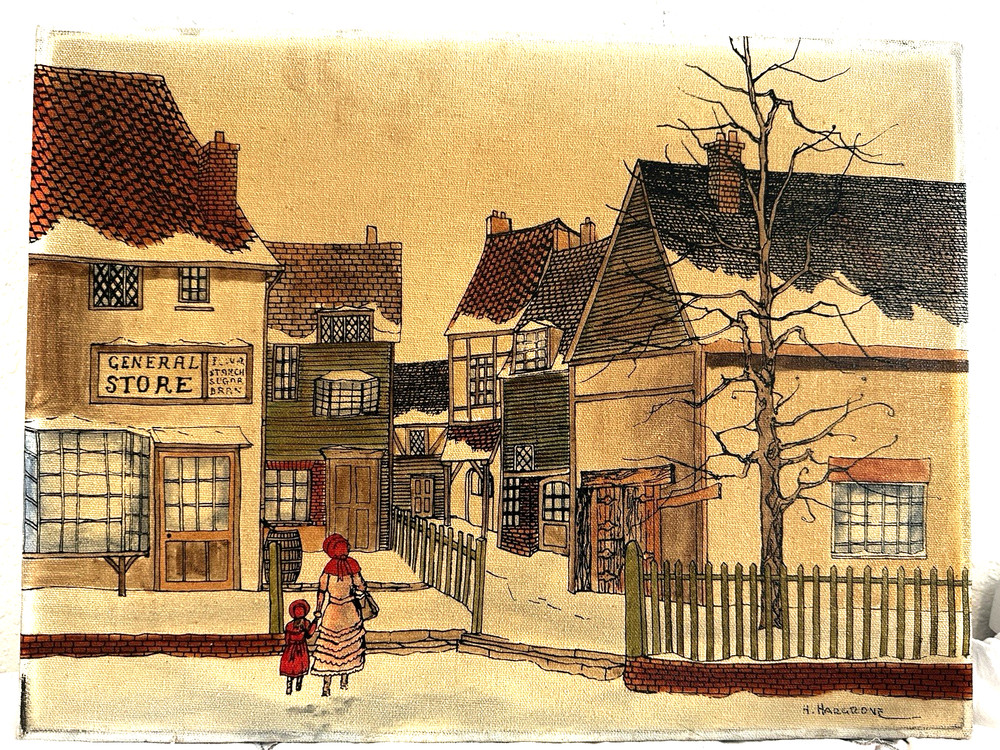 Vintage H Hargrove Certified #632218 Serigraph Painting GENERAL STORE 16