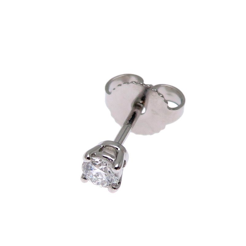 Tiffany & Co. One Side Stud Diamond Earrings Pt950 Platinum 382331
