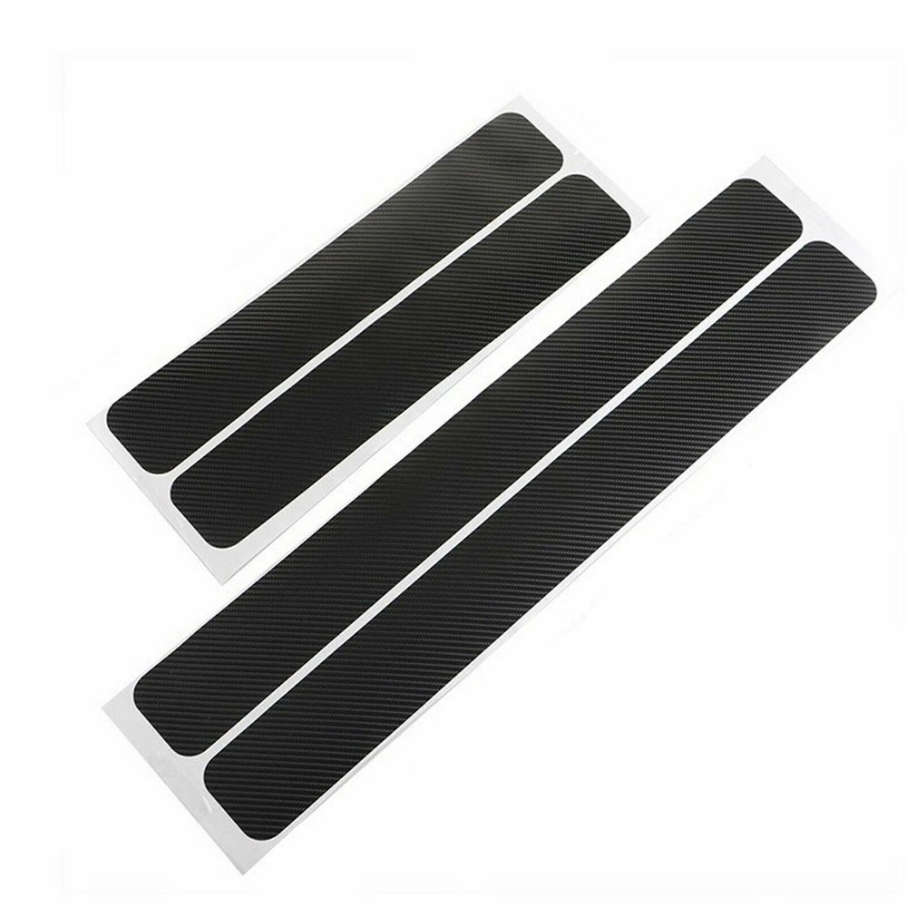 4pcs Carbon Fiber Car Door Sill Scuff Plate Protector 3D Sticker Panel