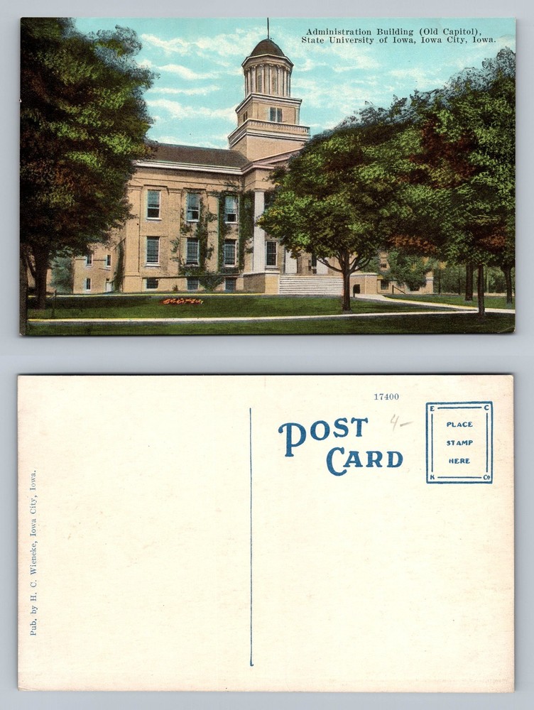 Iowa City, IA-Iowa, Old Capitol State University Administration Vintage Postcard