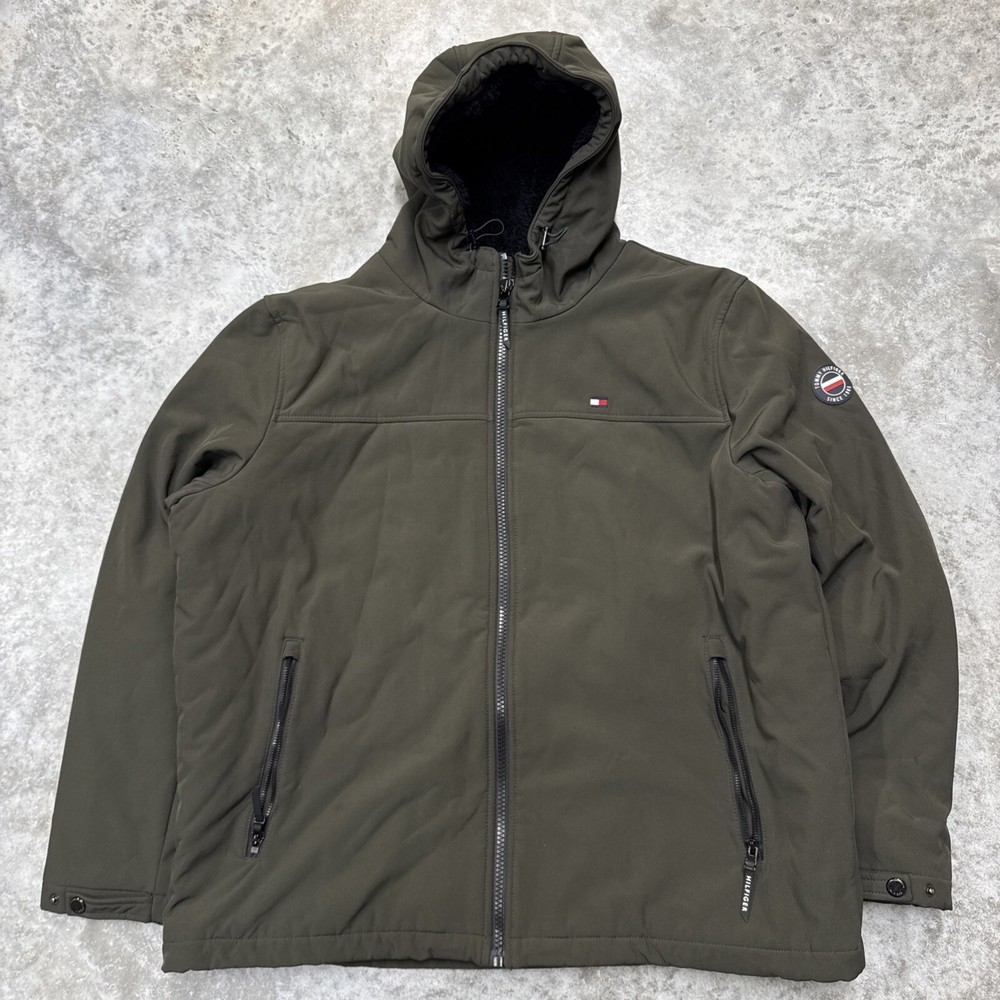 Tommy Hilfiger Mens 2XL Softshell Hooded Fur-Lined Winter Coat