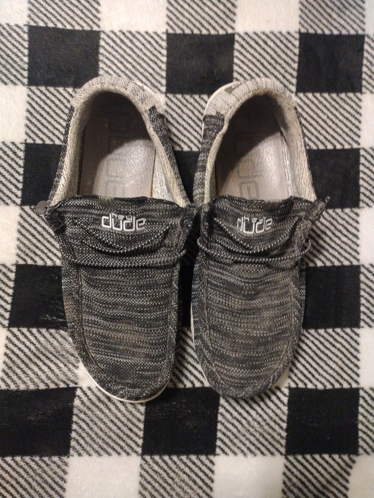 Hey Dude Men's Wally Stretch Meteorite Black Gray Slip On Shoes - Size 11
