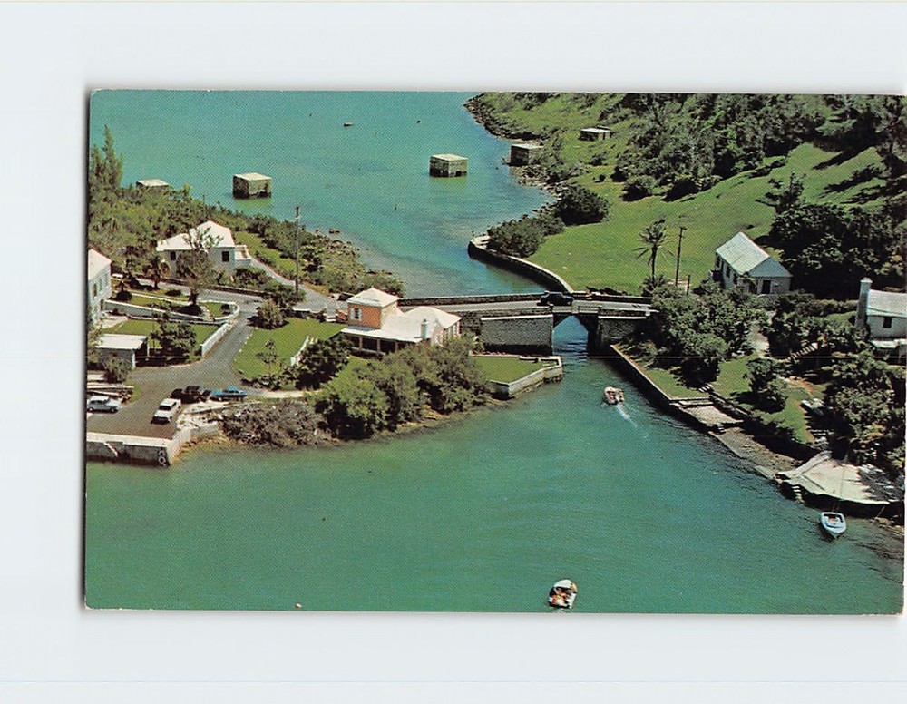 Postcard Aerial View of Somerset Bridge Bermuda British Overseas Territory