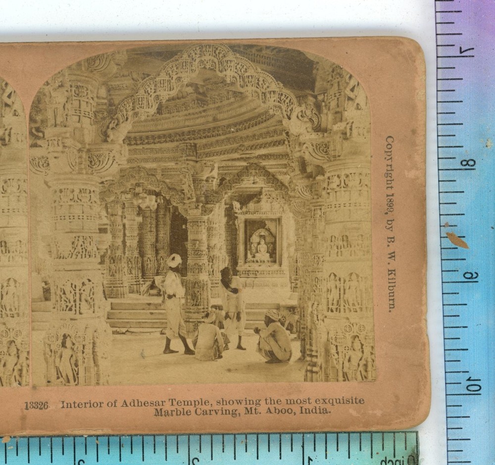 Adhesar Temple Marble Carving Mt Aboo India Kilburn Stereoview