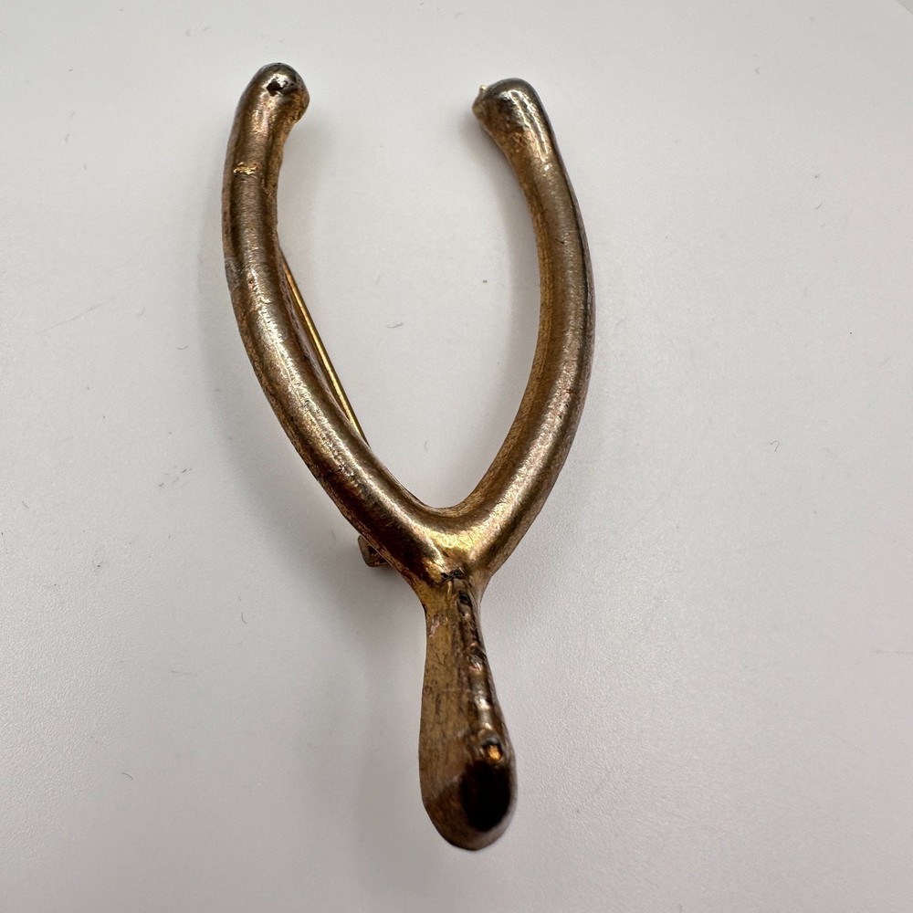 Vintage 80s Gold Tone Minimalist Brooch Pin Women's Classic Fashion Jewelry