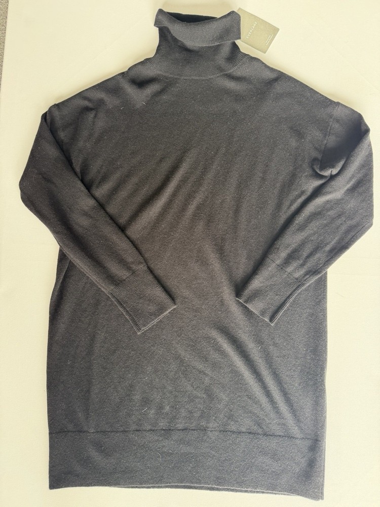 Everlane Sweater Dress Women M black  Cashmere Turtleneck Minimalist Cozy Work