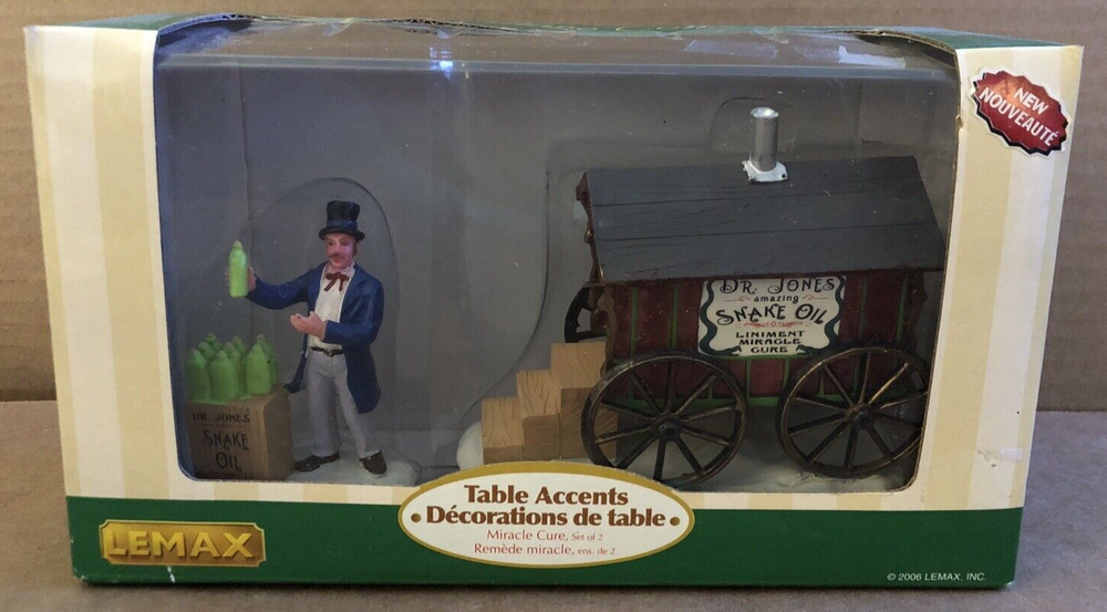 Lemax Carnival MIRACLE CURE Snake Oil Set Table Accent Christmas Retired 2006-image